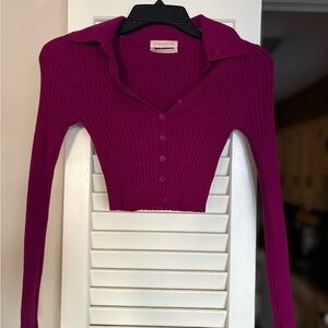 Urban Outfitters Fuchsia Ribbed Top